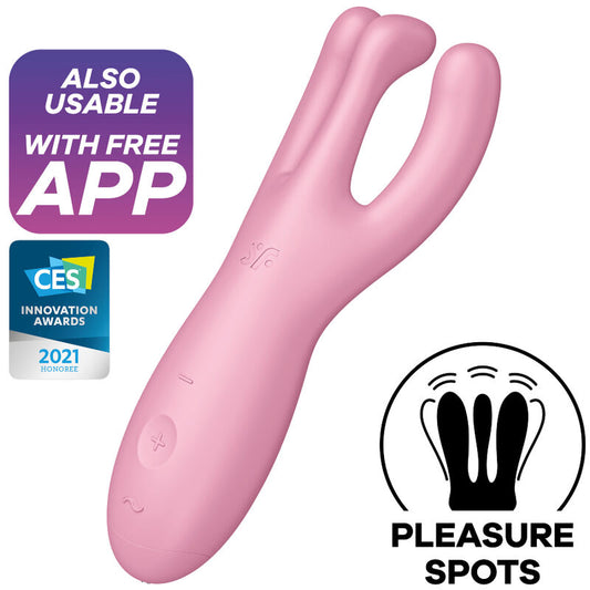 SATISFYER - THREESOME 4 VIBRATORAPP BLAU