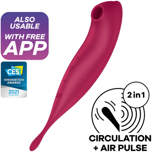 SATISFYER - TWIRLING PRO+ AIR PULSE STIMULATOR & VIBRATOR APP GRÜN