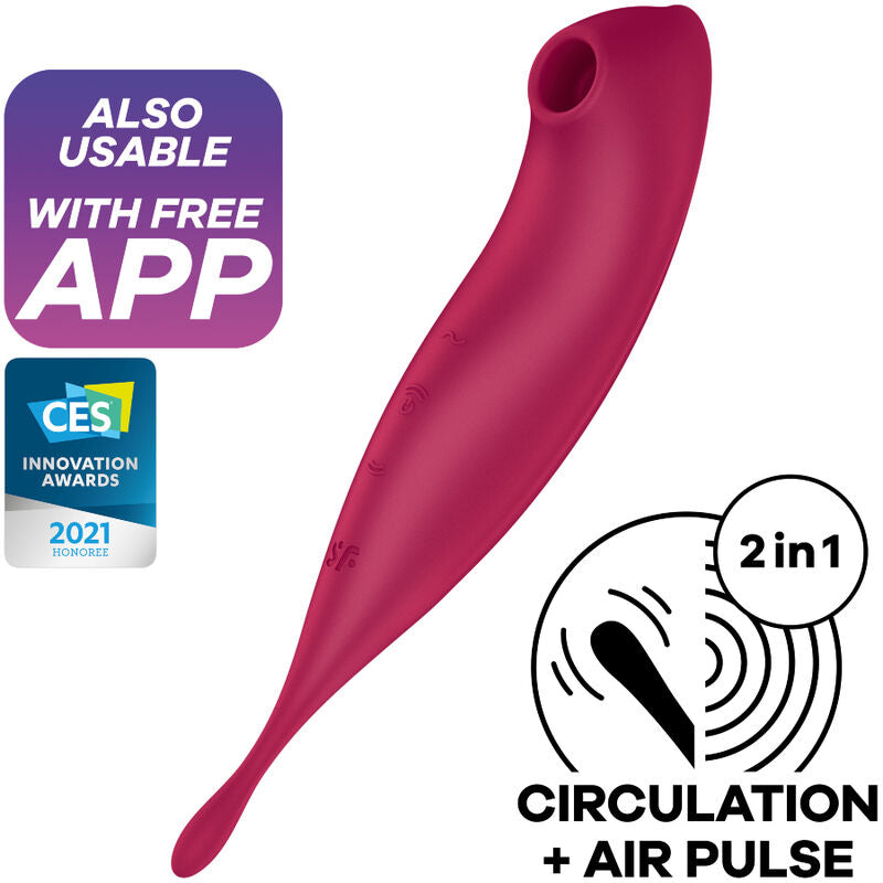 SATISFYER - TWIRLING PRO+ AIR PULSE STIMULATOR & VIBRATOR APP GRÜN