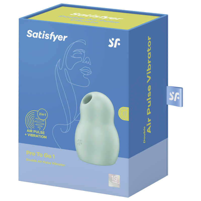 SATISFYER - PRO TO GO 1 DOPPELTER LUFTPULSSTIMULATOR & VIBRATOR BLAU