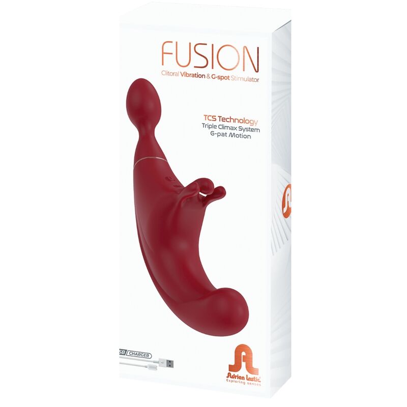 ADRIEN LASTIC  FUSION TRIPLE CLITORIS STIMULATOR & G-SPOT RED