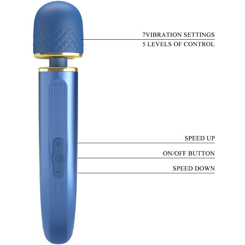 PRETTY LOVE - MASSAGER 7 VIBRATIONSMODI BLAU