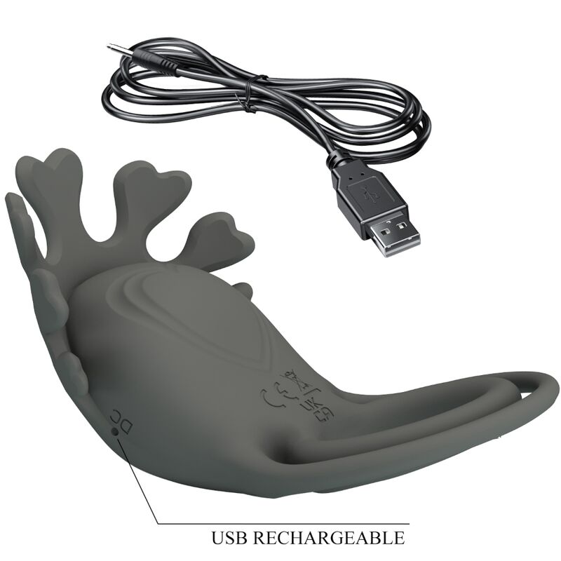 PRETTY LOVE - RUBEN DOPPELVIBRATIONSRING MIT STIMULATOR GRAU