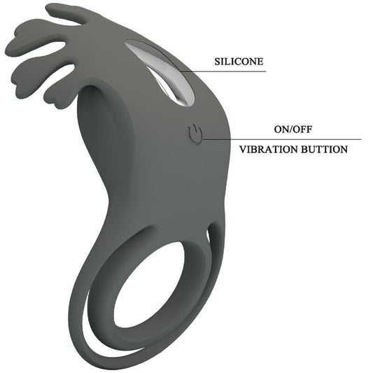 PRETTY LOVE - RUBEN DOPPELVIBRATIONSRING MIT STIMULATOR GRAU