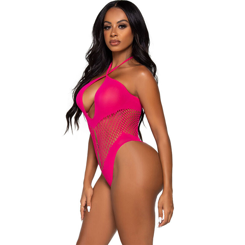 LEG AVENUE - BODYSUIT MIT OFFENEM UND GEKREUZTEM AUSSCHNITT, ORANGE