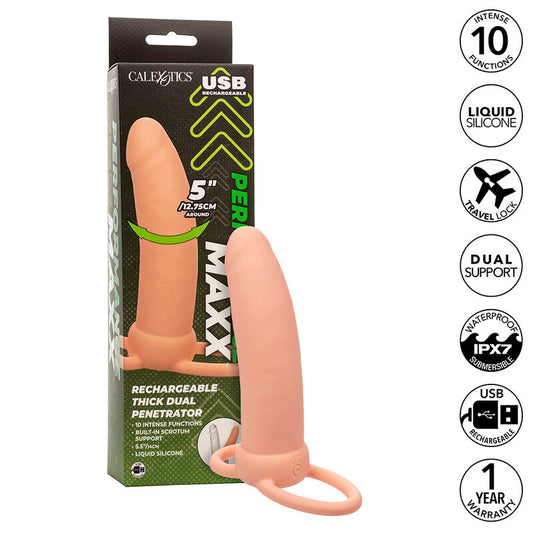 CALEXOTICS - MAXX THICK DUAL PENETRATOR 10 VIBRATIONEN FLEISCH