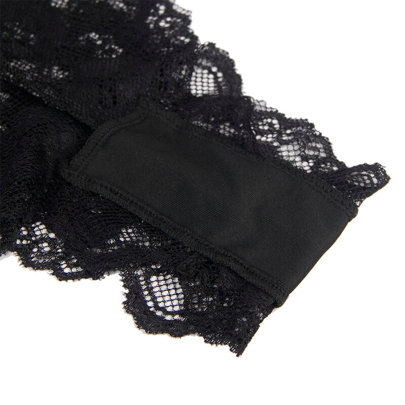 SUBBLIME - 930806 SEXY BODY MIT RÜSCHEN SCHWARZ S/M