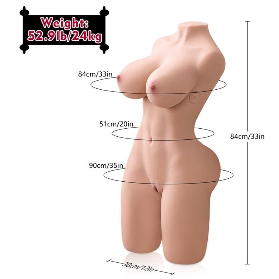 XISE - ERICA STOSSENDER REALISTISCHER TORSO MIT WEIBLICHER VIBRATION 84 CM