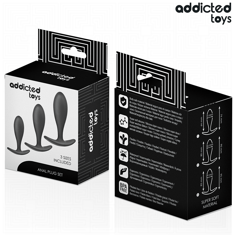 ADDICTED TOYS - 3ER-SET ANALPLUG MODELL 2
