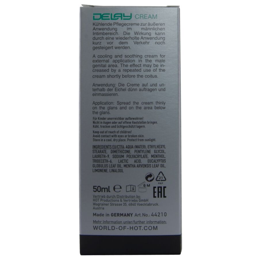HOT - VERZÖGERNDE CREME 50 ML