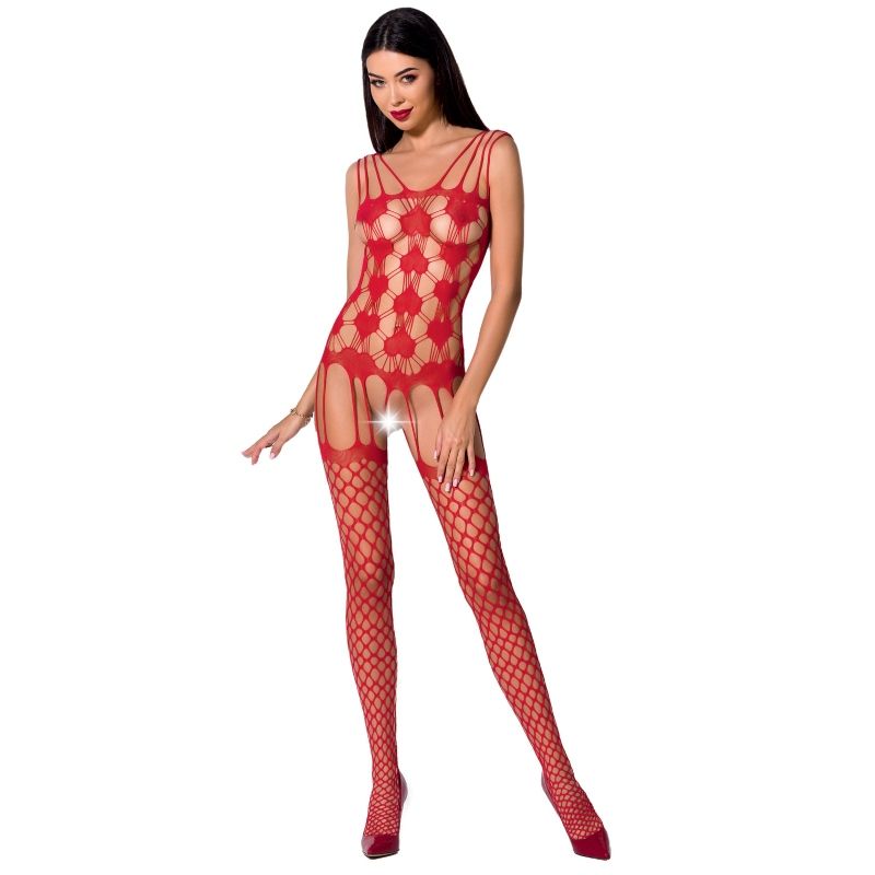PASSION - WOMAN BS067 WEISSER BODYSTOCKING, EINE GRÖSSE