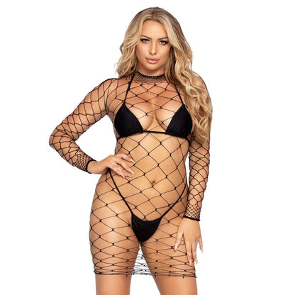 LEG AVENUE - FENCE NET MINIKLEID, EINE GRÖSSE