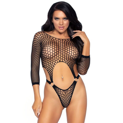 LEG AVENUE - TOP-BODYSUIT MIT TANGA-RüCKEN, EINHEITSGRößE- WEiß