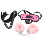 OHMAMA FETISH - BONDAGE-SET AUS HANDSCHELLEN, PEITSCHE UND MASKE