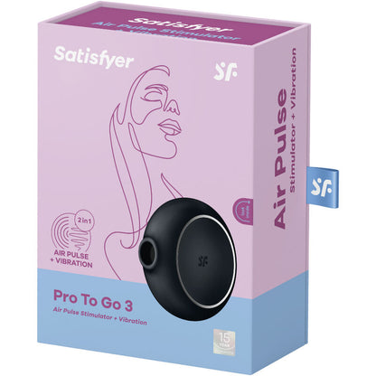 SATISFYER - PRO TO GO 3 DOPPELTER LUFTPULSSTIMULATOR & VIBRATOR BLAU