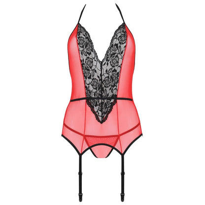 PASSION - PEONIA KORSETT EROTISCHE LINIE ROT L/XL