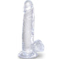 KING COCK - CLEAR REALISTISCHER PENIS MIT EIEREN 15.2 CM TRANSPARENT