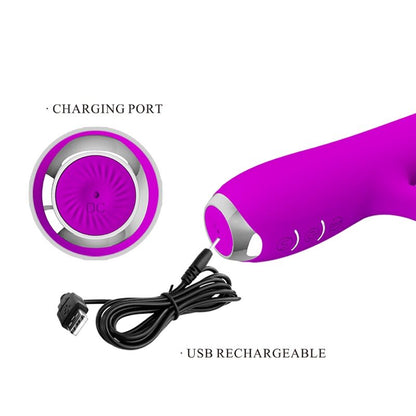 PRETTY LOVE - RACHEL WIEDERAUFLADBARER VIBRATOR MIT LILA SAUGER