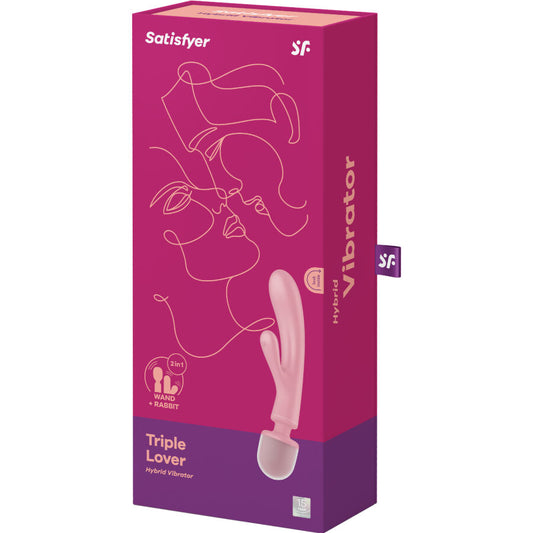 SATISFYER - TRIPLE LOVER RABBIT VIBRATOR MASSAGER GRAU