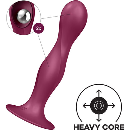SATISFYER - DOUBLE BALL-R SILIKONDILDO BLAU