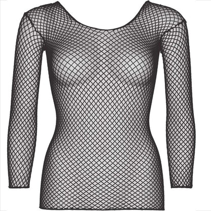 LEG AVENUE - NETZ-LANGARM-T-SHIRT BLAU