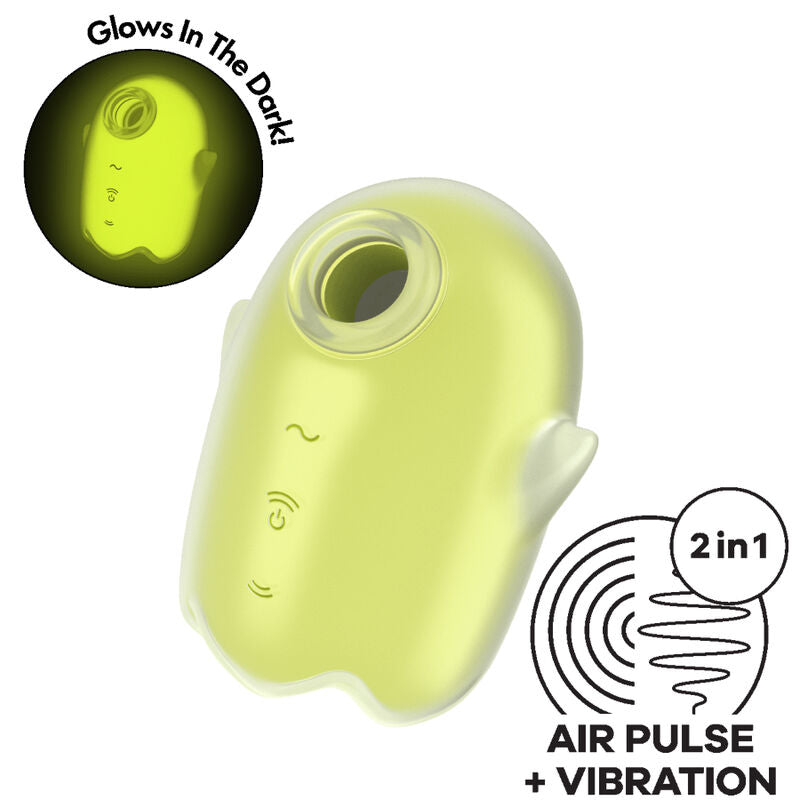 SATISFYER - GLOWING GHOST AIR PULSE & VIBRATOR WEISS