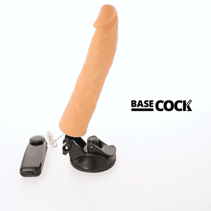 BASECOCK - REALISTISCHER VIBRATOR MIT FERNBEDIENUNG SCHWARZ 21 CM -O- 4 CM