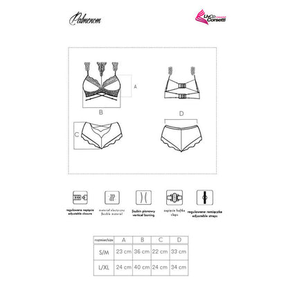 LIVCO CORSETTI FASHION - PALMENOM LC 90614 BH + HÖSCHEN SCHWARZ L/XL