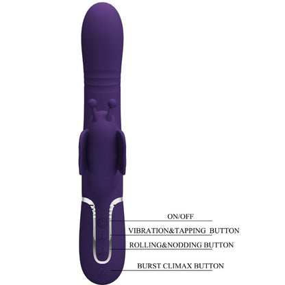 PRETTY LOVE - MULTIFUNKTIONS-KANINCHENVIBRATOR 4 IN 1 SCHMETTERLING LILA