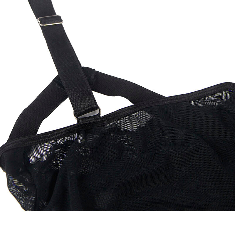 SUBBLIME - TEDDY MIT STRUMPFBAND-DETAIL BRUST SCHWARZ L/XL
