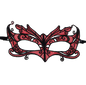 QUEEN LINGERIE - SPITZENMASKE MIT ROTEN DETAILS