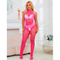SUBBLIME - 952389 BODYSTOCKING MIT SCHNITTFREIEM NETZ UND SPITZE MIT HOHEM HALS EINE GRÖSSE