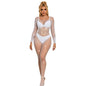 SUBBLIME - 952396 NETZ-BODYSTOCKING MIT DIAMANTEN LANGARM WEISS EINE GRÖSSE