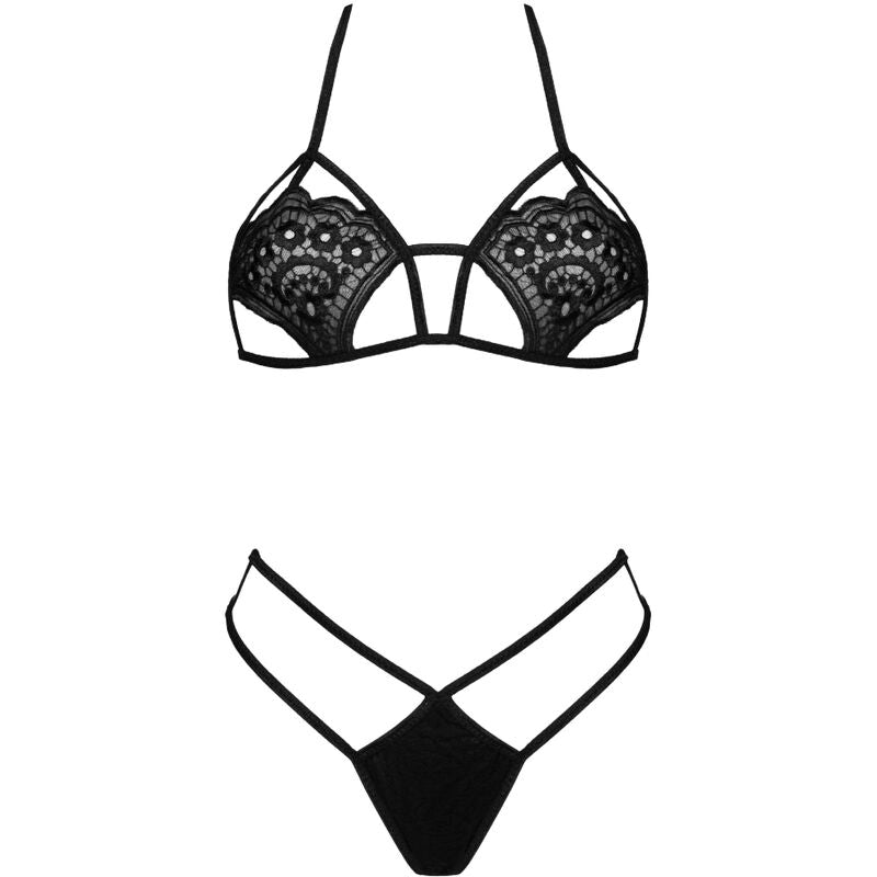 LIVCO CORSETTI FASHION - JIMENA LC 20216 BH + STRING SCHWARZ EINE GRÖSSE