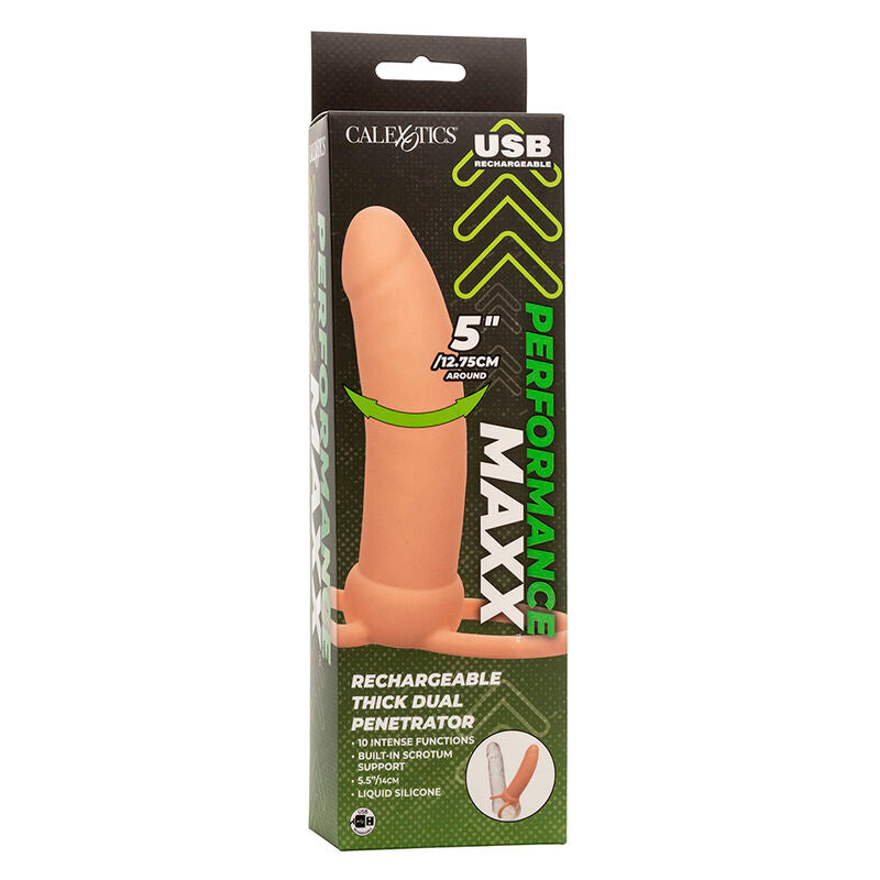 CALEXOTICS - MAXX THICK DUAL PENETRATOR 10 VIBRATIONEN FLEISCH