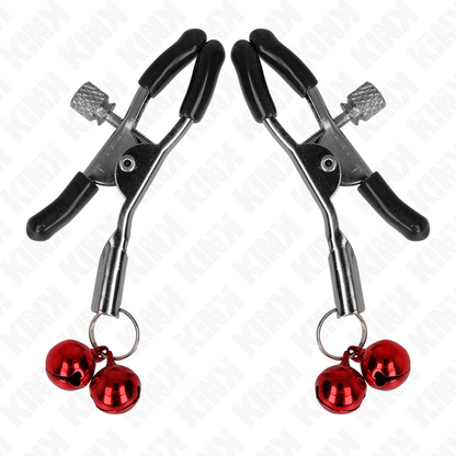 KINK - DOPPELTE GLOCKEN-NIPPELKLAMMERE ROT 6 CM