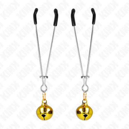KINK - DÜNNE GLOCKEN-NIPPELKLAMMERN GOLD 7 CM