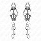 KINK - JAPANISCHE KLEEBLATT-NIPPELKLAMMERN MIT HAKEN SILBER