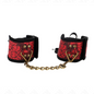 KINK - SCANDAL HANDGELENKSFESSELN ROT-SCHWARZE SPITZENDETAILS 24,5 CM X 6,5 CM
