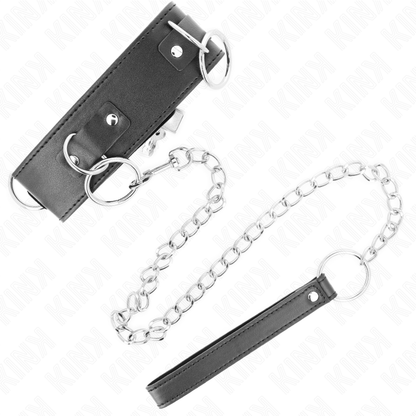KINK - HALSKETTE MIT LEINE 65 CM 3 RING MODELL 2 VERSTELLBAR 36-43 CM X 5 CM