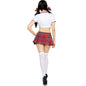 LEG AVENUE - KLASSISCHES MISS COLLEGIATE-KOSTÜM ROT/WEISS S/M