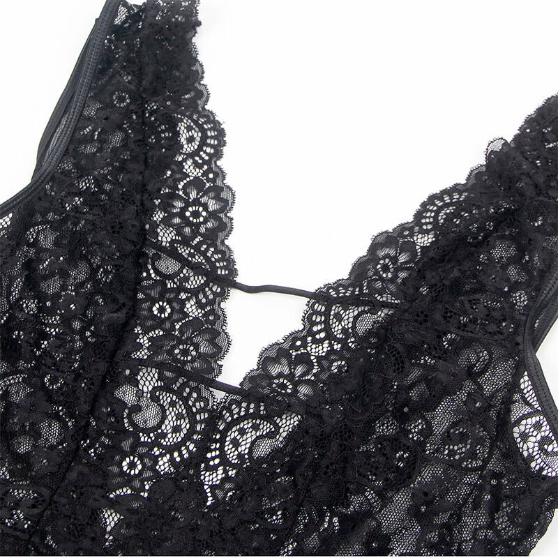 SUBBLIME - 954390 SEXY BODY MIT STRUMPFGÜRTEL SCHWARZ L/XL
