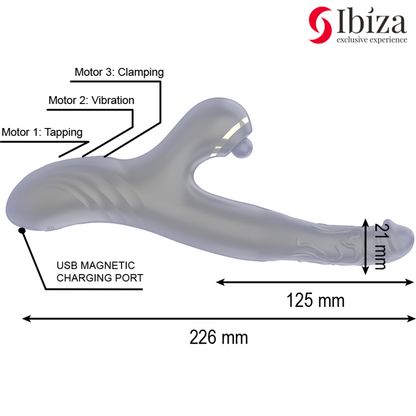 IBIZA - ZWEI DRACHEN DOPPELVIBRATOR SCHWARZ