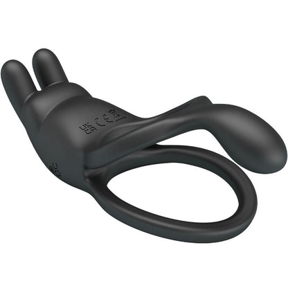 PRETTY LOVE - SETH DOPPEL-VIBRATIONSRING RABBIT 7 VIBRATIONEN SCHWARZ