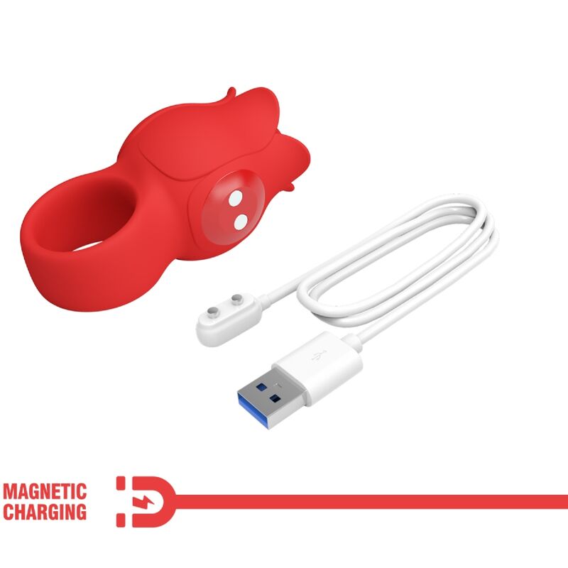 PRETTY LOVE - JAE ROSE FÖRMIGER FINGERVIBRATOR 10 VIBRATIONEN ROT