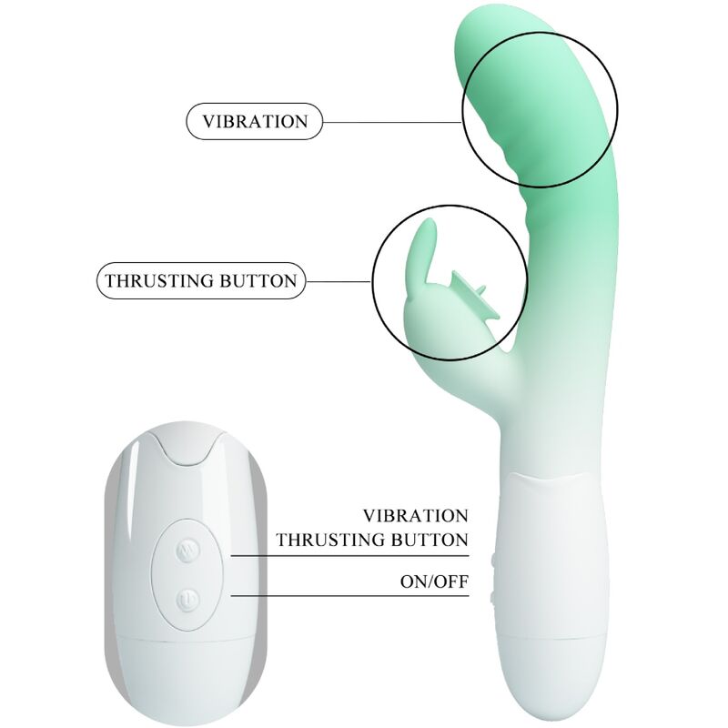 PRETTY LOVE - CERBERUS RABBIT VIBRATOR 3O VIBRATIONEN GRÜN