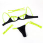 SUBBLIME - 955274 BH-SET MIT HALSKETTE UND BEINDETAILS FLUORESZIERENDES GRÜN S/M
