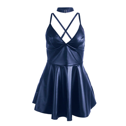 SUBBLIME - 955427 KLEID MIT BLAUEN LEDERTRÄGERN L/XL