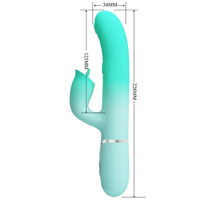 PRETTY LOVE - GIGI MULTIFUNKTIONS-RABBIT-VIBRATOR AQUAGRÜN
