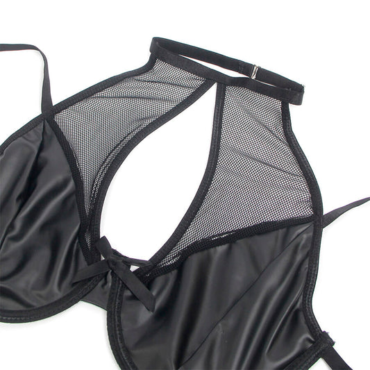 SUBBLIME - 957582 LEDER-BH UND ROCK-SET SCHWARZ S/M